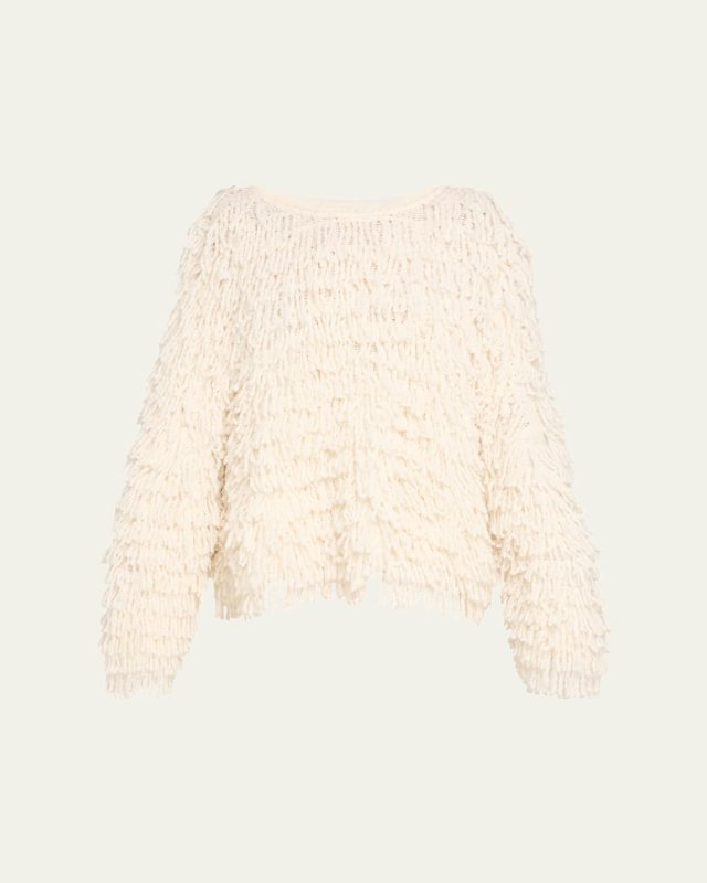 Gabin Fringed Knit Crewneck Sweater